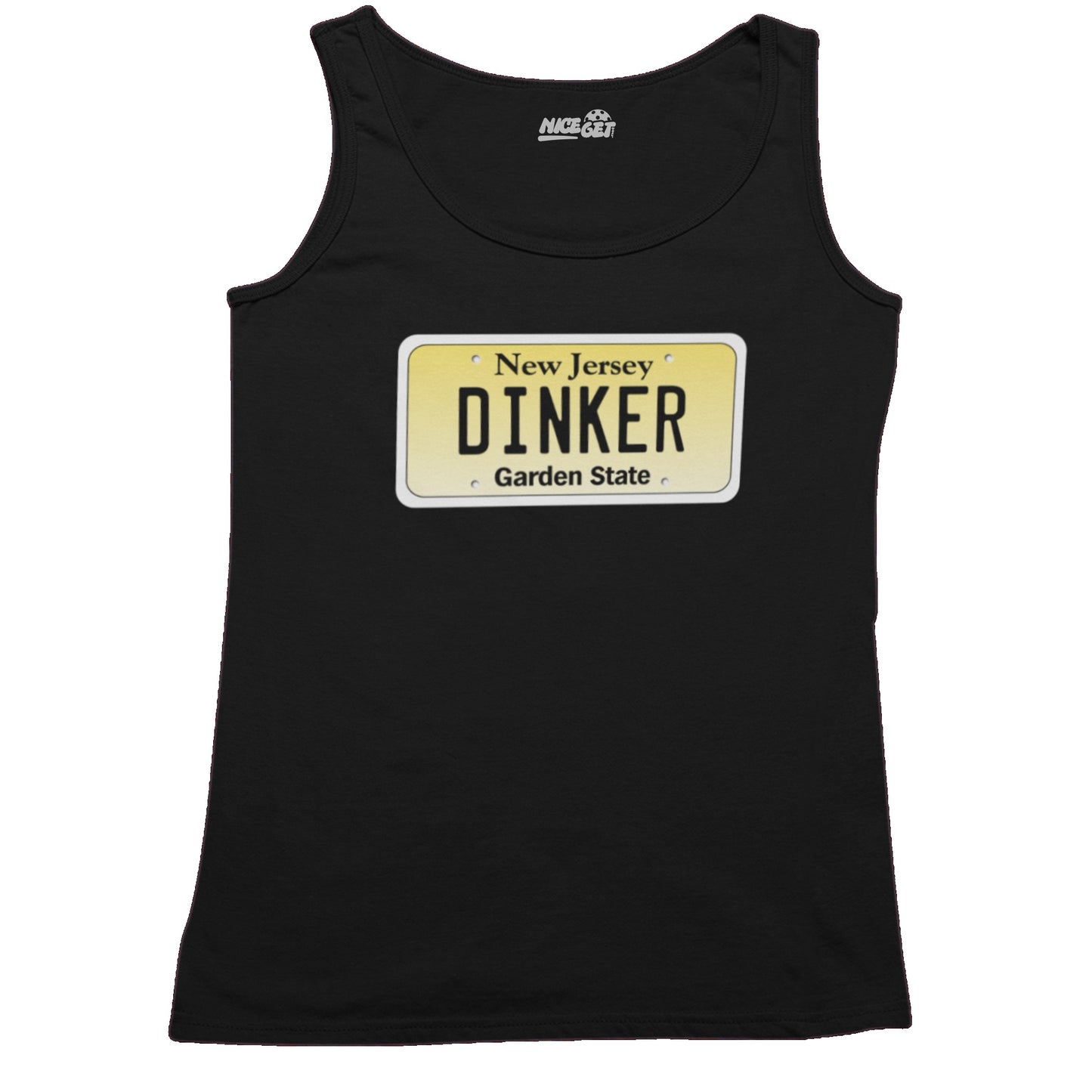 New Jersey License Plate DINKER Ladies Tank Top