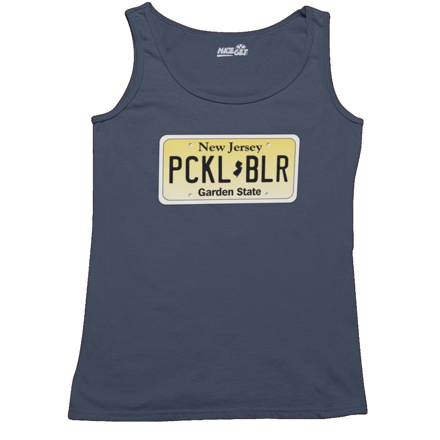New Jersey License Plate PCKL BLR Ladies Tank Top